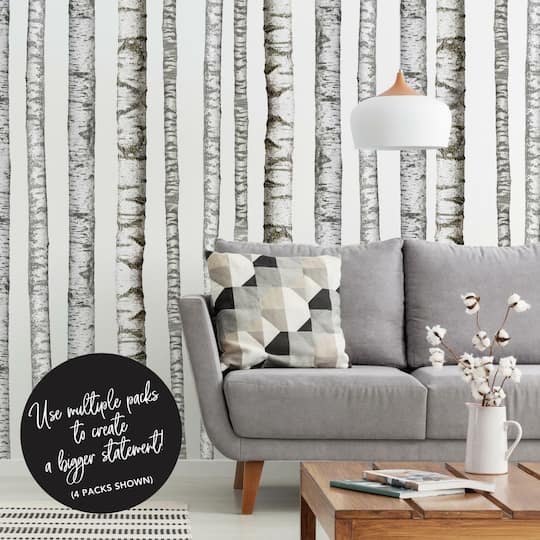 RoomMates Realistic Birch Trees Peel & Stick Giant Decals